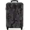 NoBoringSuitcases.com bagaglio a mano, trolley, valigia da 10 kg, rigida, leggera, valigie da viaggio per cabina, aereo, con 4 ruote girevoli, manico estensibile, 55x40x20 cm, Camouflage grigio scuro