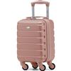 Flight Knight ABS Valigia Cabina Compatibile con Air France, Hop! easyJet, Ryanair E Molti altri! Borsa a mano Legere con 4 ruote, oro rosa, 40x20x25cm, Bagaglio a mano