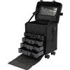 Treeisland Valigetta cosmetica trolley con cassetto, professionale trucco, valigetta con rotelle, per estetista, parrucchiere, colore nero