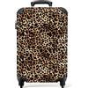NoBoringSuitcases.com bagaglio a mano, trolley, valigia da 10 kg, rigida, leggera, valigie da viaggio per cabina, aereo, con 4 ruote girevoli, manico estensibile robusto 55x40x20 cm Macchie leopardate