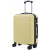 R.Leone Valigia da 1 Fino a Set 3 Bagaglio a mano 55x40x20 Ryanair, Medio, Grande Ultra Resistente Trolley rigido leggero 8 ruote in ABS 2220 (Giallo, L Valigia Grande)