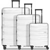 Bergpfeil Articolo da viaggio, Bianco ghiaccio metallizzato, 3-Set, Set di valigie rigide da 3 pezzi