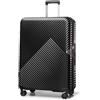 WITTCHEN Valigia da viaggio Valigia grande in policarbonato resistente 4 ruote doppie girevoli Chiusura a combinazione TSA Manico telescopico GL Style Nero