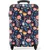 NoBoringSuitcases.com bagaglio a mano, trolley, valigia da 10 kg, rigida, leggera, valigie da viaggio per cabina, aereo, con 4 ruote girevoli, manico estensibile, robusto, 55x40x20 cm, Motivo floreale