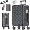 KESSER® Valigia da viaggio in ABS rigida con serratura a combinazione, bilancia e portafoglio, ruote a 360°, valigetta per business, trolley con asta telescopica e maniglia