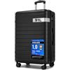 Shavont Valigia Grande Rigida in ABS, Trolley Leggero con 4 Ruote Doppie 360° Silenziose, Serratura Integrata, Valigia da Viaggio 76x50x29 cm (76 cm, Nero)