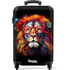 NoBoringSuitcases.com Valigia Bagaglio a Mano Trolley 55x40x20 cm, 10 kg, Cabina (Leone - Arancione)