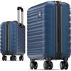 Travely Valigia bagaglio a mano 45x36x20cm - adatta per Ryanair, Lufthansa, Eurowings e co. I Trolley da cabina 32L con rotelle morbide, valigia da cabina