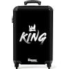 NoBoringSuitcases.com Trolley Bagaglio a Mano 55x40x20 cm, 10 kg - King e Corona (Nero)