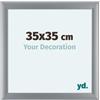 yd. Your Decoration - Cornice 35x35 cm - Argento Opaco - Decorativa Parete in Legno con Vetro in acryl - Antiriflesso - 35x35 Cornice - Como