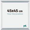 yd. Your Decoration - Cornice 45x45 cm - Alluminio Spazzolato - Decorativa Parete in Legno con Vetro in acryl - Antiriflesso - 45x45 Cornice - Mura