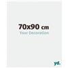 yd. Your Decoration - Cornice 70x90 cm - Bianco Lucente - Cornice Decorativa Parete in Plastica con Vetro in acryl - Antiriflesso - 70x90 Cornice - Evry