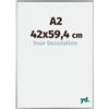 yd. Your Decoration - Cornice A2 42x59.4 cm - Argento Lucente - Cornice Decorativa Parete in Plastica con Vetro in acryl - Antiriflesso - A2 42x59.4 Cornice - Evry