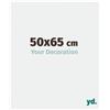 yd. Your Decoration - Cornice 50x65 cm - Bianco Lucente - Cornice Decorativa Parete in Plastica con Vetro in acryl - Antiriflesso - 50x65 Cornice - Evry
