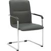 CLP Sedia a sbalzo con braccioli Seattle, sedia moderna imbottita in similpelle, struttura effetto cromo, Colore:grigio