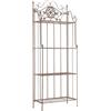 CLP Scaffale portapiante Flora in Metallo Stile Country, Pieghevole, 4 Ripiani, per Interno ed Esterno, Giardino, Balcone, terrazza, Parete, Colore:Antico Marrone
