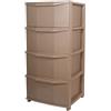 BELLI E FORTI Cassettiera in Plastica Pratika 4 Cassetti Tortora 37,5 x 37 x 80 cm