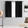 DONREN Tende termoisolanti oscuranti al 99% per camera da letto, con tasca per bastone, per piccole finestre 106 x 137 cm di lunghezza, set di 2 pannelli, nero