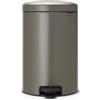 Brabantia Pedal Bin Newicon Pattumiera a Pedale, Secchio Interno in Plastica, Platinum, 20 lt