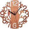 DEDEMCO Orologio da Parete Silenzioso Vintage in Legno, 22CM Rotondo Senza Cornice, Decorazione da Parete per Camera da Letto, Soggiorno, Cucina