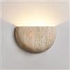 BFFGKGL Nordic moderno travertino giallo applique da parete stile giapponese Wabi Sabi mezza luna semicerchio applique da parete per corridoio retrò industria pietra naturale lampada da parete da como