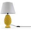 Gicos Lampada lumetto forma pigna con base in ceramica colore giallo cappa bianca 52CM cm attacco lampada E14 TOR-830730