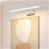 Mengjay LED Lampada Specchio Bagno,Lampada Da Parete Rotante Per Bagno 3000K/4000K/6000K,Applique da Parete Interno Moderno In Metallo per Camera da Letto Soggiorno Corridoio (Bianco, 60cm)