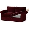 KYJSW Copridivano in Velluto 1/2/3/4 Posti, Copridivani Ektorp Elasticizzato Antiscivolo con Fodera Separata per Schienale E Federa per Cuscino (Rosso Vino,X-Grande 2 Posti 5 PCS)