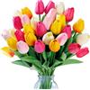 Sggvecsy 30 tulipani finti, fiori artificiali, realistici al tatto, fiori finti in poliuretano, per matrimoni, bouquet primaverili, composizioni floreali, casa, ufficio, feste, decorazioni per la