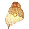 GUANSHAN Lampada a sospensione in bambù fatta a mano Splendida lanterna a tessitura Lampadario Lampada da soffitto Illuminazione a soffitto per ristorante, soggiorno, bancone bar