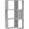 VidaXL Libreria Angolare 3 Ripiani Grigio Sonoma 50x50x102 cm in Legno, Mobile Porta Libri a L