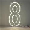 DS&DV Segnale Led Neon 20 Pollici Numero 8, Luce al Neon in Silicone Regolabile con Supporto in Acrilico per Decorazione da Appendere per Compleanno, Matrimonio, Festa (Bianco Caldo, Numero 8)