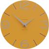 CalleaDesign Orologio da Parete Smile - Handmade in Italy, Design Silenzioso Moderno, 30 cm, Elegante da Arredo - Colore Giallo melone e Alluminio