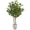 MAIA SHOP Eucalipto artificiale 105 cm, pianta finta da interno con tronco naturale, albero decorativo realistico per casa ufficio hotel