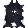 rugsx Tappeto in Pelle Bovina Artificiale Cowhide, Mucca, Motivo Animali, Finta Pelle, Tappeto per Soggiorno, casa, Camera da Letto, DIY Crafts, Nero Bianco 155x195 cm