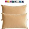 adadvo Federe Cuscini Copricuscini in Velluto per Divano Federe Cuscini per Camera da Letto Decorativi Fodere per Cuscino Divano Letto Set 2 Copricuscino Decorazione Federe per Divano letto(Beige,50x80 cm 20