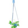IPP Lampadario a Sospensione per Cameretta Bimbi, Lampada Aereo in Legno Colorato, 32x30 cm (Verde - Celeste)