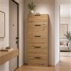Yellowshop - Mobile portascarpe scarpiera Slim Salvaspazio 3/5 ante a ribalta Bambey disponibile Bianco opaco, Cemento, Rovere Artisan Made in Italy (5 Ribalte Rovere)