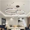 BEHWU Lampadario LED Lampada Soggiorno Lampadario Dimmerabile Con Telecomando Anelli Lampade Sospensione Moderne Tavolo Pranzo Altezza Regolabile Lampadario a Soffitto Acrilico Rotondo in Alluminio