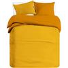 BANZAII TEXTILE INNOVATOR ONLINE Banzaii Set Copripiumino Bicolor 100% Microfibra con Federe Double Face Matrimoniale 250x200 cm Giallo/Oro