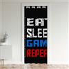 Loussiesd - Tenda per porta a tema gaming/videogiochi, motivo: gamepad/controller/console, colore: blu/rosso/bianco, tenda per camera da letto, reversibile, dinosauro, moderna, divisorio per stanza
