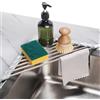 Tomorotec Triangle - Scolapiatti arrotolabile per angolo lavello, piccolo, pieghevole, in acciaio inox, multiuso, da cucina, sottopentola, organizer antiruggine, ripiano portaoggetti e