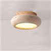 MCWYH Japanese Natural Stone Plafoniera LED - Mid Century Rustic Ceiling Light for Kitchen, Bedroom, Bathroom, Farmhouse and Stairs - Vintage Recessed Mounting
