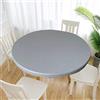 Cozomiz Copritavolo Sotto Tovaglia Rotonda Rettangolare Tavolino Impermeabile Antimacchia Kitchen Decoration per Tavola da Pranzo Grigio 60m Taglio Aderente Rotondo