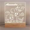 Stileitaliano luce notturna per bambini lampada led personalizzata cameretta 3d comodino notte (Dinosauri 1)