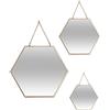 ATMOSPHERA CREATEUR D'INTERIEUR - Set di 3 specchi Dorati l20 25 30cm