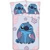 sarcia.eu DISNEY Stitch Blu, BIFRONTE, biancheria da letto per bambini in cotone con cerniera, 100% ENTRAMBI 140x200cm OEKO-TEX (formula 6)