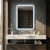 LIFEZEAL Specchio da bagno con illuminazione, specchio da bagno a LED con anti-appannamento, funzione memoria, specchio da parete con 3 colori di luce e interruttore touch, specchio da bagno a parete