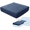 SHUOJIA Fodere per Cuscini per Divani, Protezioni per Cuscini per Sedili in Tessuto di Velluto Elasticizzato,Cuscino per Divano Fodera per mobili Coprisedile per Divano (Navy Blue,Chaise Longue)