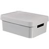 Curver 04752-099-00 Infinity-Scatola Porta Oggetti con Coperchio in plastica, Colore: Grigio Chiaro, 36,3 x 27 x 22,2 cm, 11 L